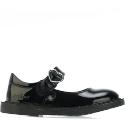 Kickers Infant Girls Adlar Heart Patent Shoe in Black