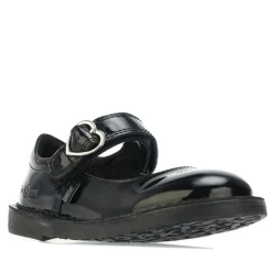 Kickers Infant Girls Adlar Heart Patent Shoe in Black