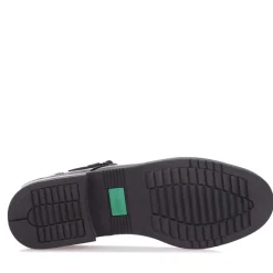 Kickers Junior Girls Lach T-Bar Patent Shoe in Black