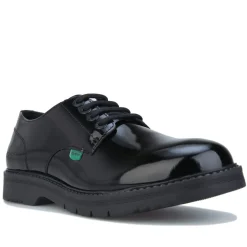 Kickers Womens Finley Lace Up Patent Shoes in Black