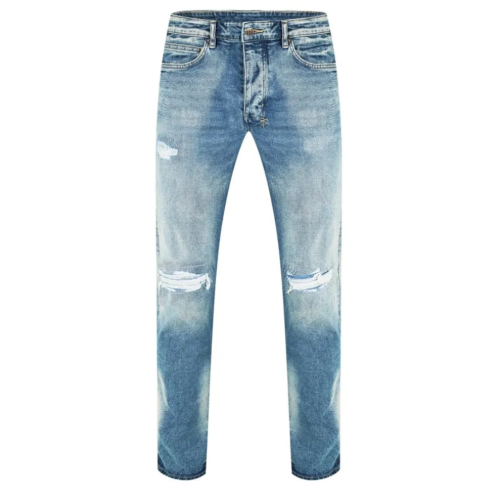 KSUBI Distressed Relaxed Fit Jeans in Blue