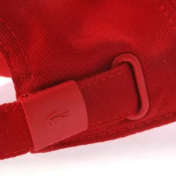 Lacoste Adjustable Cotton Twill Cap in Red