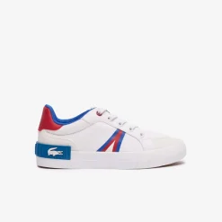 Lacoste Childrens L004 Trainers in White red