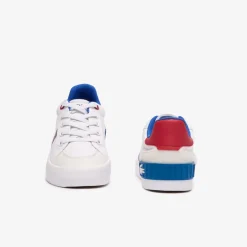 Lacoste Childrens L004 Trainers in White red
