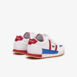 Lacoste Childrens Partner Trainers in White red