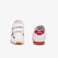 Lacoste Childrens Partner Trainers in White red
