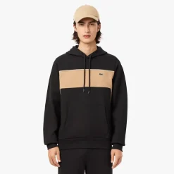 Lacoste Colour-Block Fleece Hoodie in Black