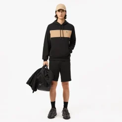 Lacoste Colour-Block Fleece Hoodie in Black