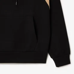 Lacoste Colour-Block Fleece Hoodie in Black