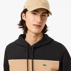 Lacoste Colour-Block Fleece Hoodie in Black