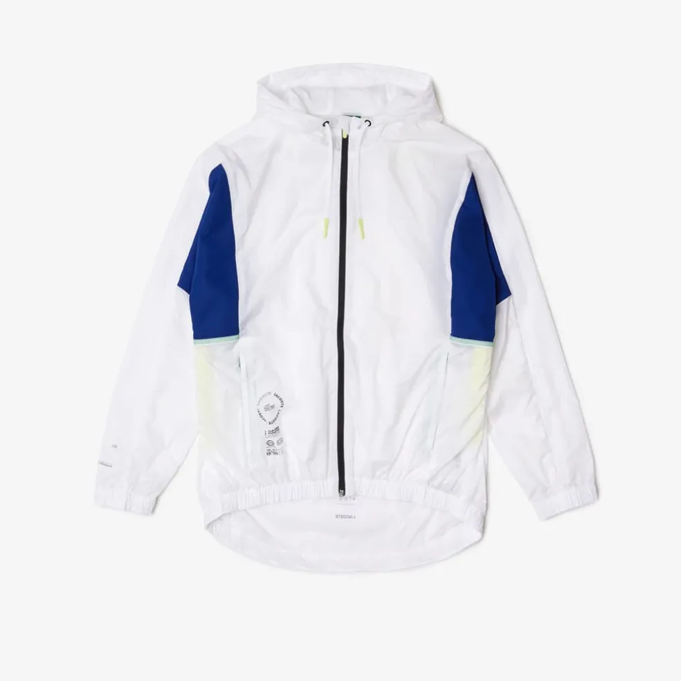 Lacoste Colour-Block Windbreaker Jacket in White