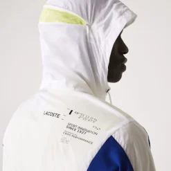 Lacoste Colour-Block Windbreaker Jacket in White