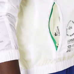 Lacoste Colour-Block Windbreaker Jacket in White
