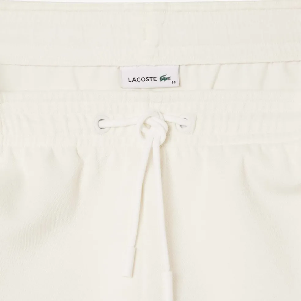 Lacoste Contrast Panel Piqué Shorts in Cream
