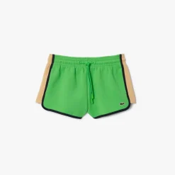 Lacoste Contrast Panel Piqué Shorts in Green