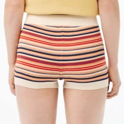 Lacoste Contrast Waist Striped Cotton Shorts in Multi colour