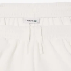 Lacoste Cotton Terry Contrast Accent Shorts in Cream