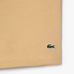 Lacoste Crew Neck Piqué Sweatshirt in Beige