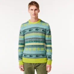 Lacoste Crew Neck Regular Fit Sweater in Multi