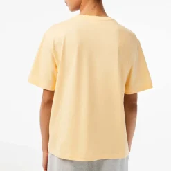 Lacoste Crewneck Premium Cotton T-Shirt in Yellow