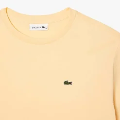 Lacoste Crewneck Premium Cotton T-Shirt in Yellow