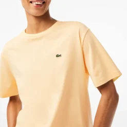 Lacoste Crewneck Premium Cotton T-Shirt in Yellow