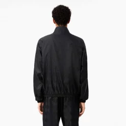 Lacoste Crocodile Print Aop Mono Track Jacket in Black