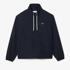 Lacoste Detachable Hood Sportsuit Jacket in Navy