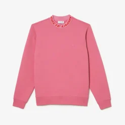 Lacoste Double Sided Logo Collar Sweatshirt in Pink