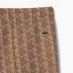 Lacoste Flared Monogram Sweatpants in Beige