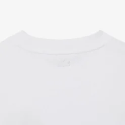 Lacoste Floral Print Cotton T-Shirt in White