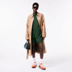 Lacoste Flowing Oversized Lyocell Shirt in Green