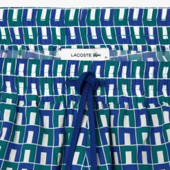 Lacoste Graphic Motif Draped Shorts in Blue