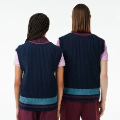 Lacoste Heavy Cotton Badge Accent Tennis Sweatshirt in Navy