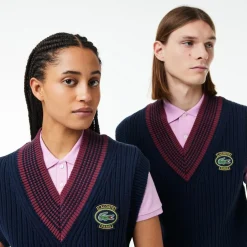 Lacoste Heavy Cotton Badge Accent Tennis Sweatshirt in Navy