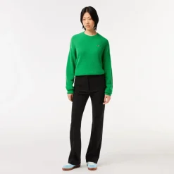 Lacoste High Waist Flared Dress Pants in Black