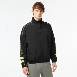 Lacoste Hooded Regular Fit Long Sleeve Athletic Top in Multi