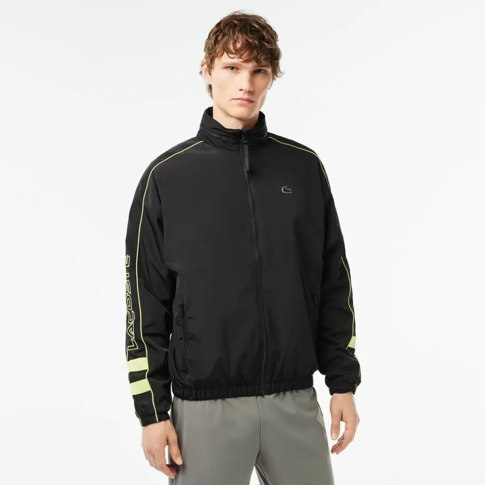 Lacoste Hooded Regular Fit Long Sleeve Athletic Top in Multi