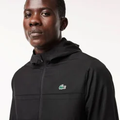 Lacoste Hooded Taffeta Sport Jacket in Black
