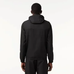 Lacoste Hooded Taffeta Sport Jacket in Black