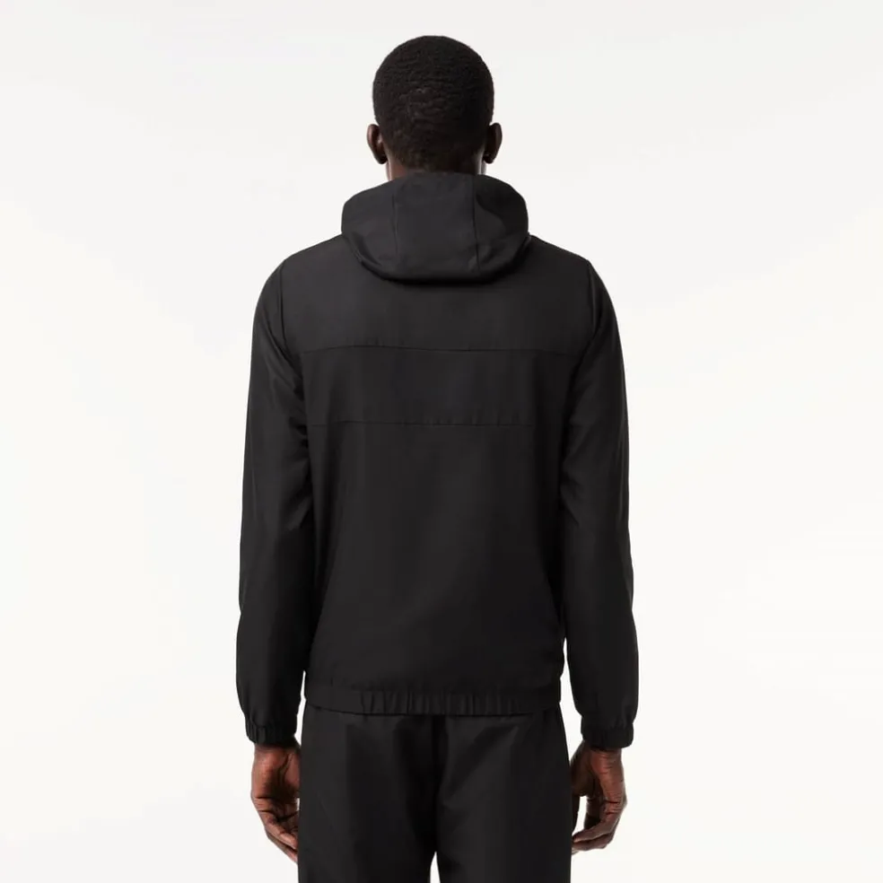 Lacoste Hooded Taffeta Sport Jacket in Black