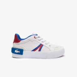 Lacoste Infants L004 Trainers in White red