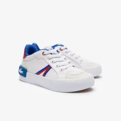 Lacoste Infants L004 Trainers in White red