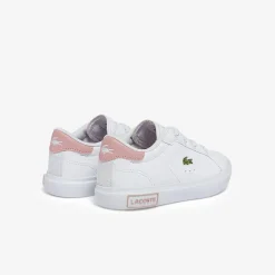 Lacoste Infants Powercourt Trainers in White pink