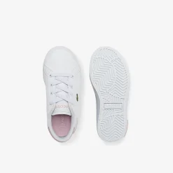 Lacoste Infants Powercourt Trainers in White pink