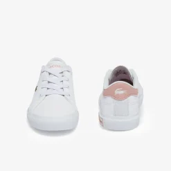 Lacoste Infants Powercourt Trainers in White pink