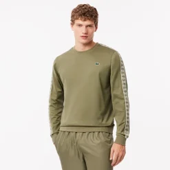 Lacoste Jacquard Interlock Tennis Sweatshirt in Khaki