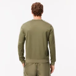 Lacoste Jacquard Interlock Tennis Sweatshirt in Khaki