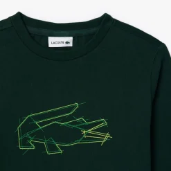 Lacoste Juniors Heavy Cotton Crocodile Graphic T-Shirt in Green