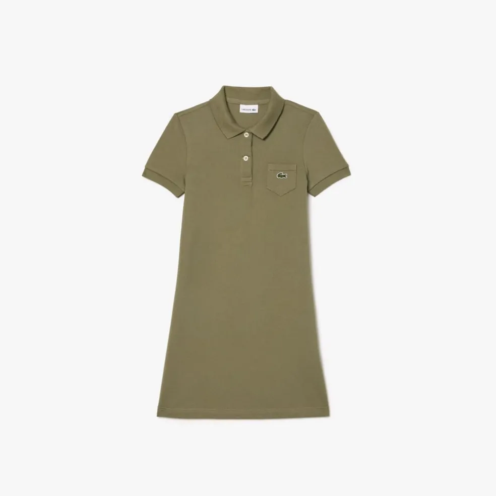 Lacoste Juniors Piqué Polo Dress in Khaki